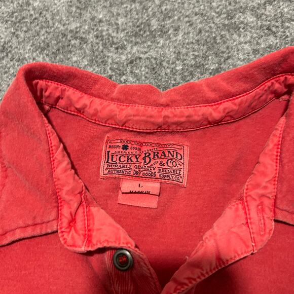 Lucky Brand Red Polo Shirt‎ Men’s Size Large - Picture 2 of 5